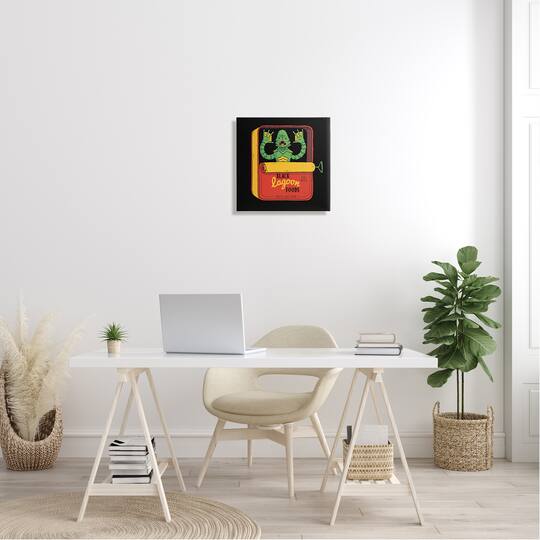 Stupell Industries Black Lagoon Creature Novelty Tuna Can Design Canvas Wall Art